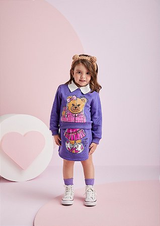CASACO E SHORTS SAIA URSINHO VIOLET MOMI