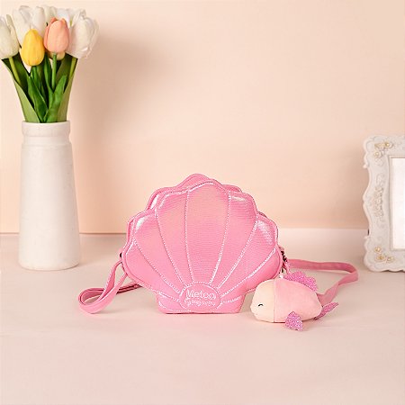 BOLSA INFANTIL TIRACOLO CONCHA ROSA METOO