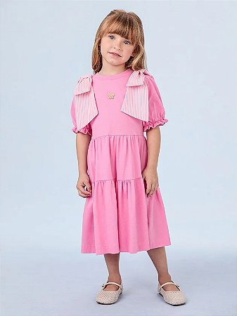 VESTIDO INFANTIL ROSA BABALOO ANIME