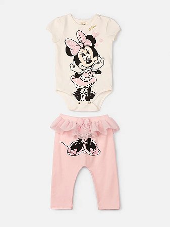 CONJUNTO BODY E CALCA PEROLA E ROSA MINNIE ANIME