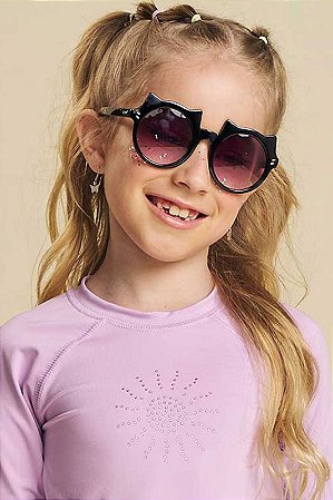 OCULOS DE SOL GATINHO INFANTIL PRETO KUKIE