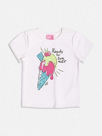 BLUSA INFANTIL SORVETE COM STRASS PEROLA MOMI