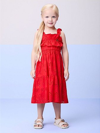 VESTIDO INFANTIL LAISE VERMELHO MOMI