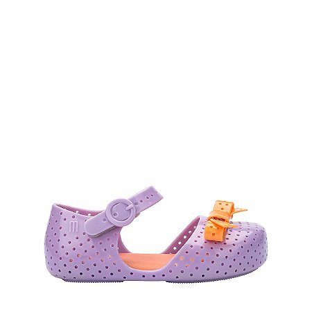 SAPATILHA MINI MELISSA LILAS E LARANJA