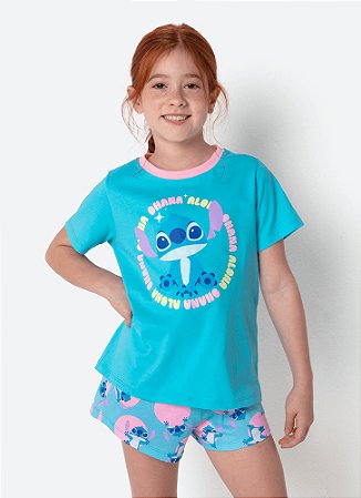 PIJAMA SHORT DOLL TEEN ECO STITCH AZUL PUKET