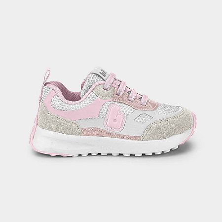 TÊNIS INFANTIL JOGGING BRANCO NUDE E ROSA BIBI