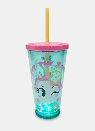 COPO LED UNICORNIO ALOHA VERDE AGUA PUKET