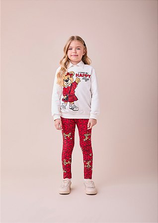 CONJUNTO CASACO E LEGGING URSO PEROLA MOMI