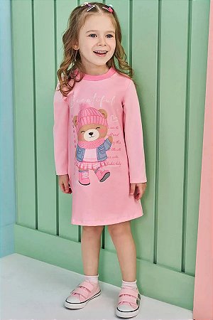 VESTIDO INFANTIL EM TERMOSKIN  ROSA CLARO KUKIE
