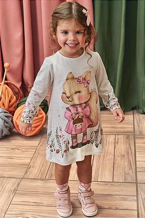 VESTIDO EM MALHA COMFY BEGE CLARO KUKIE