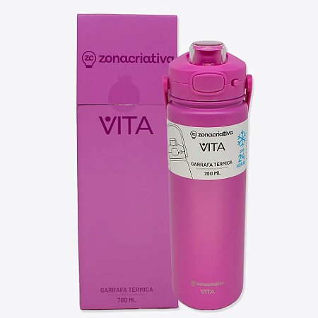 GARRAFA TÉRMICA EXCALLIBUR CLICK VITA 700ML QUARTZO  ZONA CRIATIVA
