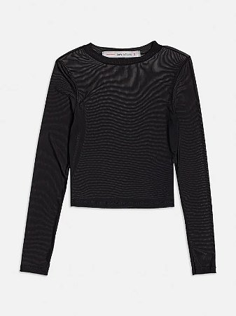 BLUSA MANGA LONGA TULE PRETO I AM AUTHORIA