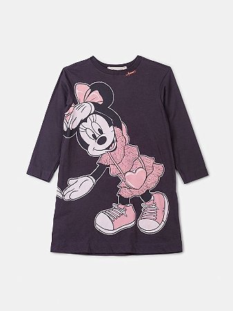 VESTIDO LICENCIADO DISNEY GRAFITE ESCURO ANIME