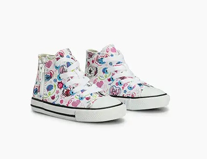 TENIS CHUCK TAYLOR ALL STAR SIDE ZIP ESTAMPADO DISNEY STITCH BRANCO