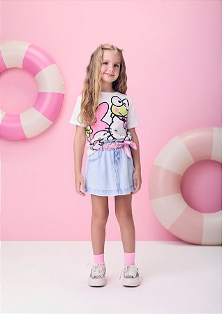 BLUSA HELLO KITTY E AMIGOS OFF MOMI