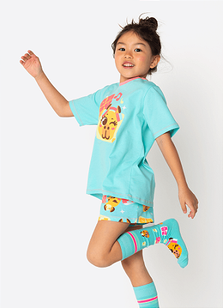 SHORT DOLL TEEN ECO CAPIVARA MNA VERDE AGUA PUKET