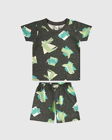 PIJAMA CURTO DINOSSAUROS BRILHA NO ESCURO MALWEE