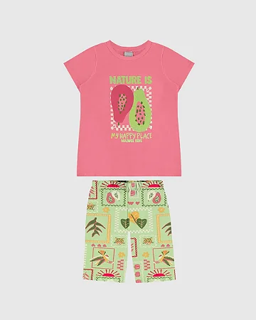 CONJUNTO BLUSINHA E BERMUDA BIKER NATURE MALWEE