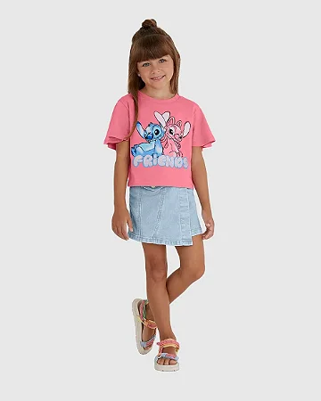 BLUSINHA MANGA GODÊ FRIENDS STITCH MALWEE