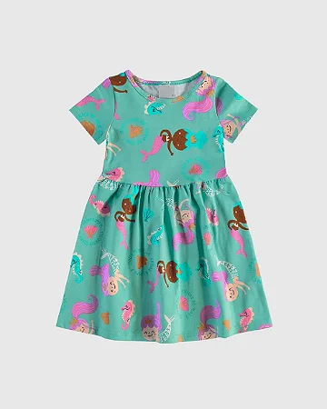 VESTIDO CURTO ESTAMPADO SEREIAS MALWEE