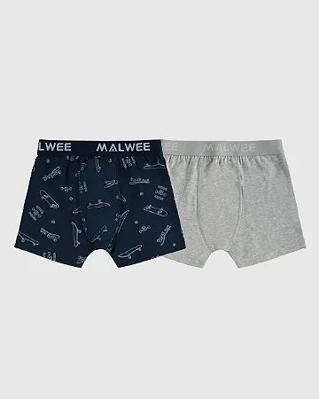 KIT 2 CUECAS BOXER SKATE MALWEE