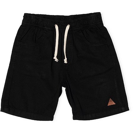 BERMUDA JOGGER EM SARJA PRETA MANIA KIDS