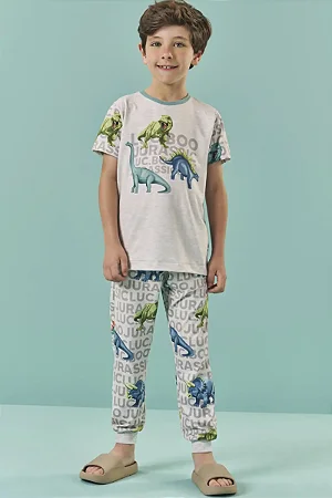 PIJAMA CAMISETA E CALÇA EM MALHA COMFY CINZA CLARO LUCBOO