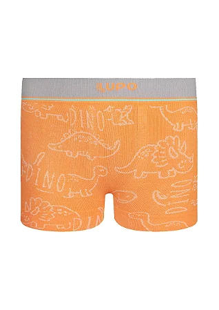 CUECA LUPO KIDS KM BOXER LARANJA