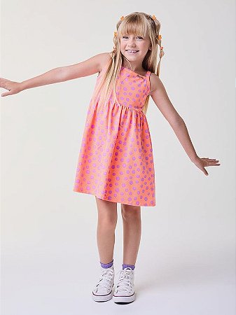 VESTIDO CORAL COM POÁ BIMBI