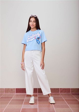 T-SHIRT STITCH AZUL DELAVE I AM AUTHORIA