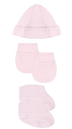 CONJUNTO TOUCA, LUVA E SAPATINHO BEBÊ RN KIKO BABY