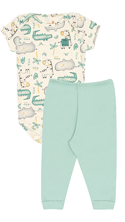 CONJUNTO BODY MANGA CURTA E CALÇA BICHINHOS KIKO BABY