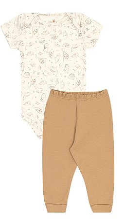 CONJUNTO BODY MANGA CURTA E CALÇA DINOS KIKO BABY