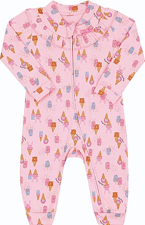 MACACÃO MANGA LONGA SORVETINHOS KIKO BABY