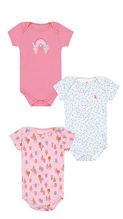 KIT BODY MANGA CURTA SORVETINHOS KIKO BABY