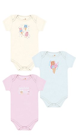 KIT BODY MANGA CURTA SORVETES KIKO BABY