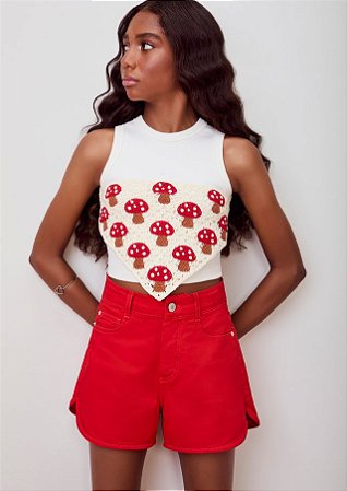 SHORTS TRENDY SARJA VERMELHO PREPPY I AM AUTHORIA