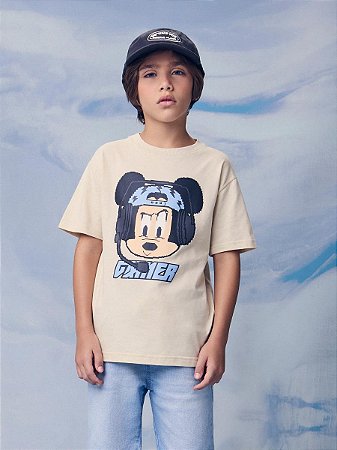 T-SHIRT BEGE MICKEY GAMER YOUCCIE