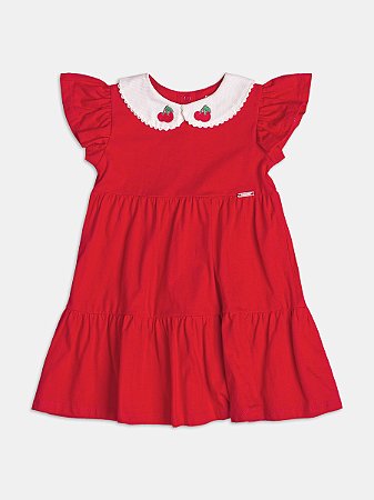 VESTIDO CEREJAS VERMELHO PREPPY MOMI