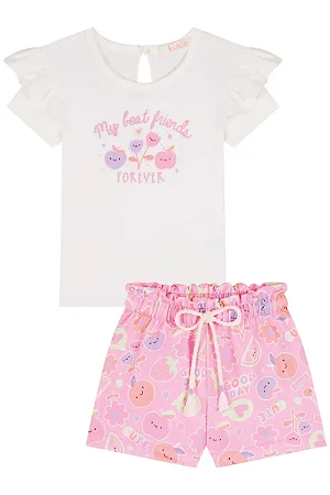 CONJUNTO BLUSA E SHORTS OFF WHITE KUKIÊ