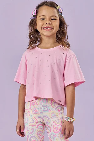 BLUSA BOXY OVER ROSA COM STRASS KUKIÊ