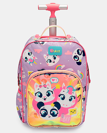 MOCHILA COM RODINHA MÉDIA BFF LAVANDA PUKET