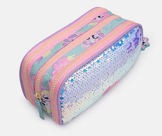 ESTOJO TRIPLO PAETÊ GATA SEREIA VERDE ÁGUA PUKET