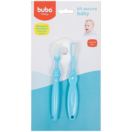 Kit Escova para Bebê Azul - Buba Baby