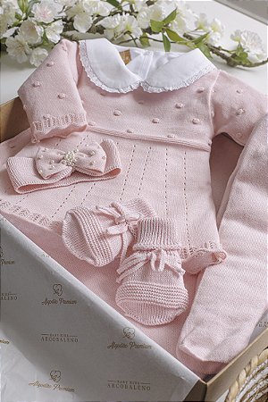 KIT SAÍDA DE MATERNIDADE BABY GIRL ROSA CLARO RN ARCOBALENO