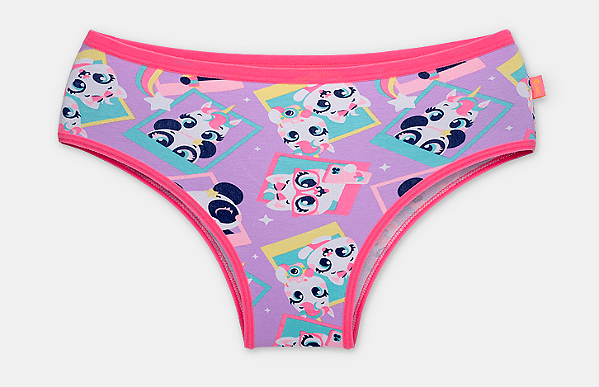 CALCINHA BONECA MULTIBICHOS BFF LAVANDA PUKET