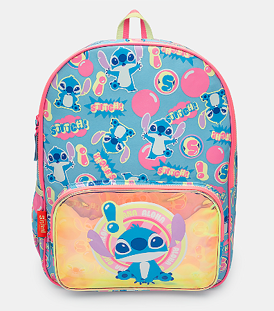 MOCHILA GRANDE DE COSTAS HOLOGRÁFICA STITCH PUKET