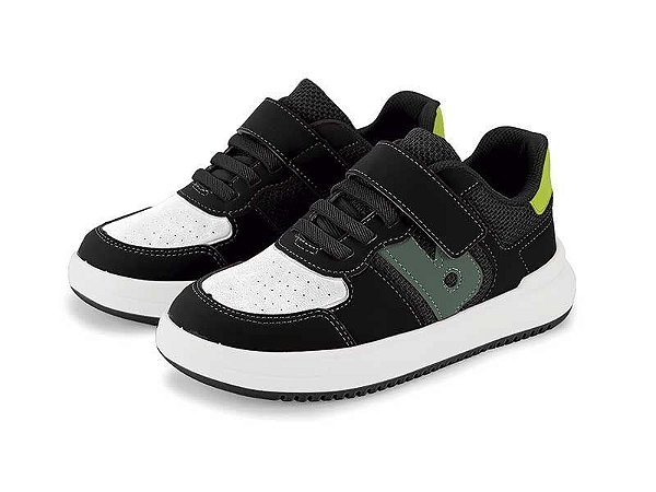 TÊNIS B COLLEGE BRANCO, PRETO E VERDE BIBI