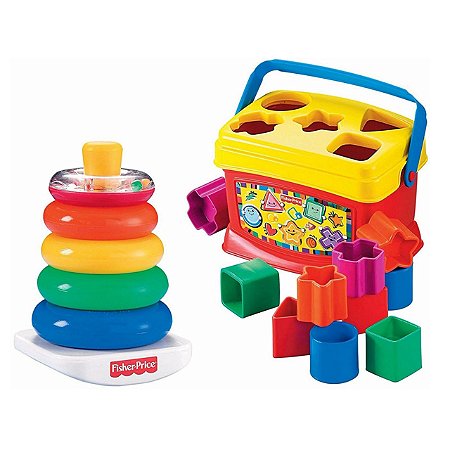 Kit Blocos de Encaixar e Jogo de Argolas – Fisher Price