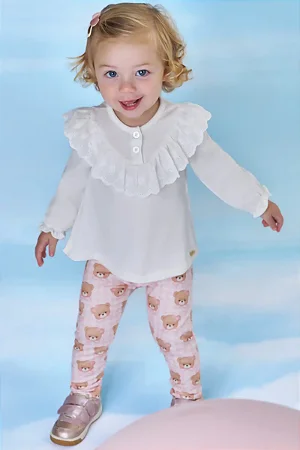 CONJUNTO BATA OFF WHITE E LEGGING URSINHOS KUKIÊ